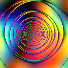 Abstract fractal explosion of spectral colors in motion, creativity and imagination.
