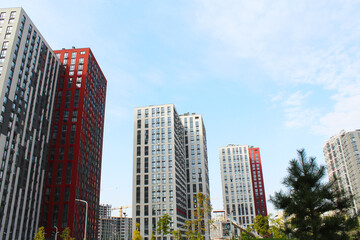 skyscrapers in downtown city, building under construction, skyscrapers in the city 