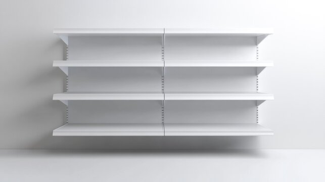 Empty White Shelves in a White Room