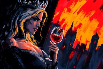 Elegant queen background with royal crown, luxurious details, perfect for regal and noble-themed designs, illustrations, or elegant events.