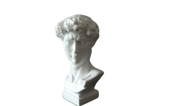 David Michelangelo Sculpture Isolated on Transparent Background, Classical Art, Renaissance Masterpiece, High-Quality PNG, Iconic Artwork