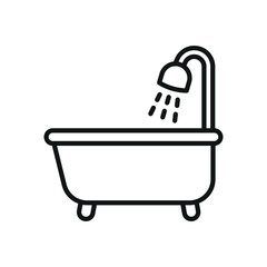 Bathtub bathroom icon vector basic design simple and modern concept graphic