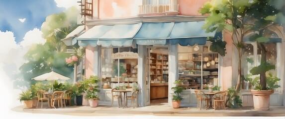 Charming Street Corner Cafe with Outdoor Seating