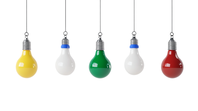 Colorful Hanging Light Bulbs for Modern Home Decor and Creative Lighting