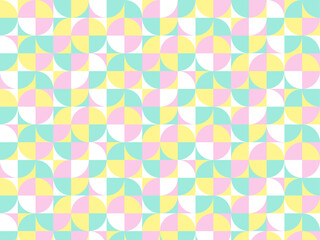 パステルカラーのポップな幾何学模様　ジオメトリック背景