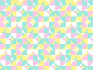 パステルカラーのポップな幾何学模様　ジオメトリック背景