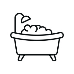 Bathtub bathroom icon vector basic design simple and modern concept graphic