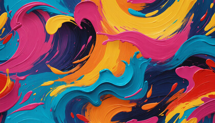 Fototapeta premium chaotic brush strokes, vibrant colors
