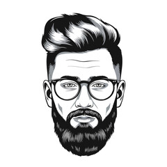 vector illustration of a bearded man