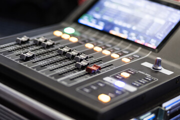 Control panel for live sound mixing during an event