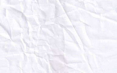 Obraz premium White clean crumpled paper background. Horizontal crumpled empty paper template for posters and banners. Vector illustration
