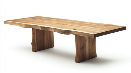 Rustic Wooden Table with Live Edge Design