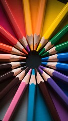 Fototapeta premium color pencils on black background