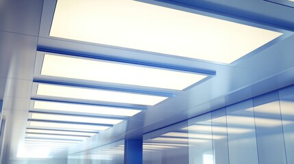 Modern Office Corridor with Bright White Light