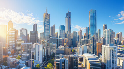 Fototapeta premium Office Skyscrapers in the City Financial and Business District