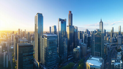 Obraz premium Office Skyscrapers in the City Financial and Business District
