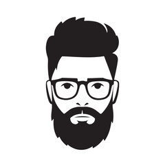 vector illustration of a bearded man