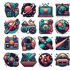 Fototapeta premium Game abstract icons