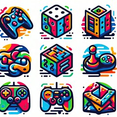 Fototapeta premium Game abstract icons