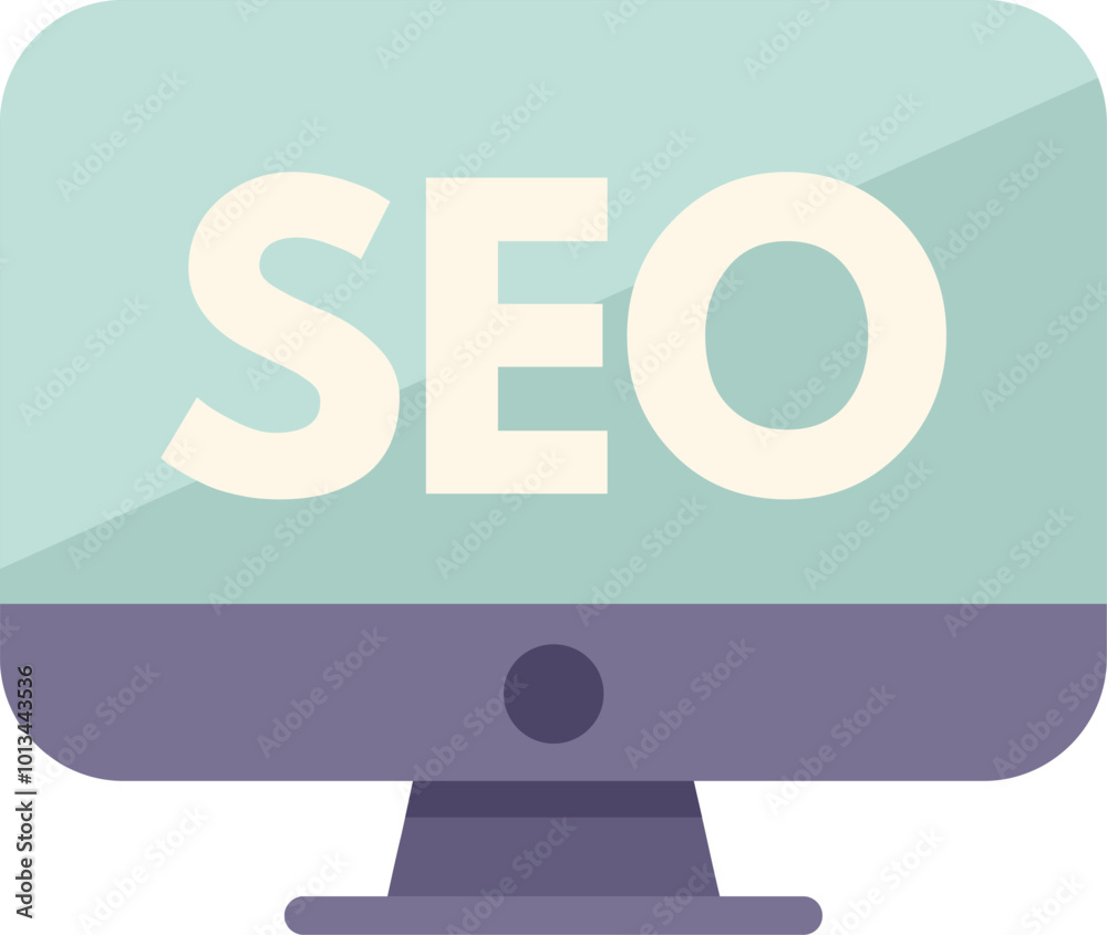 Aufkleber desktop computer displaying seo concept is showing the importance of search engine optimization for 