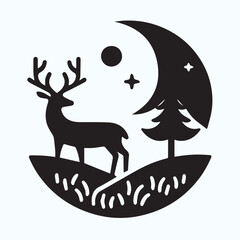 Deer logo  deer icon  deer head  vector Collection of black deer icons.Logo of deer.Deer simple icon.Reindeer vector symbols.Set of deers.