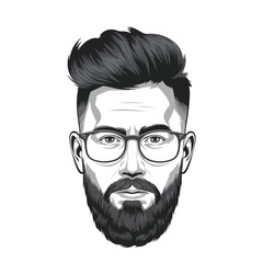 vector illustration of a bearded man