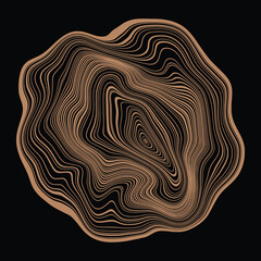 Log cut, tree rings pattern, vector design	