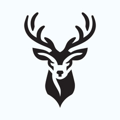 Naklejka premium Deer logo deer icon deer head vector Collection of black deer icons.Logo of deer.Deer simple icon.Reindeer vector symbols.Set of deers.