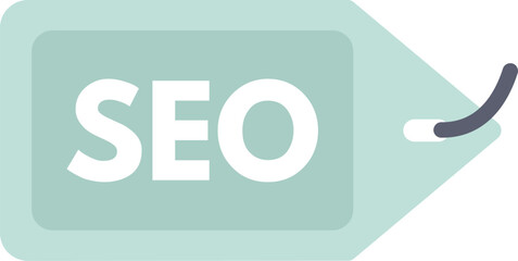 Green price tag showing seo concept, for search engine optimization and digital marketing strategy