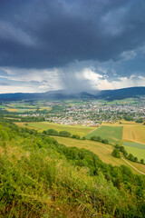 L'orage arrive sur la vallée de Delémont (Jura Suisse)