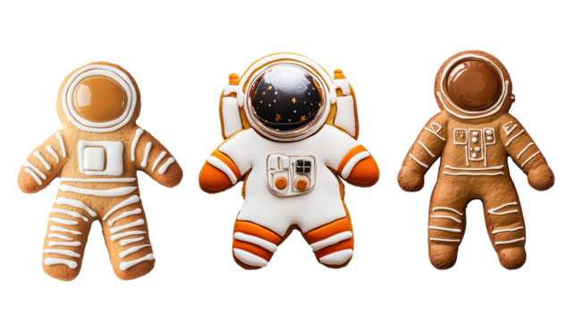 gingerbread astronaut on a transparent background