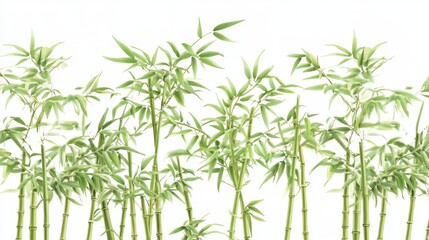 Fototapeta premium A vertical bamboo wall design with elegant branches, offering a natural and calming outdoor backdrop.