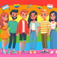 Fototapeta premium LGBT sticker in icon for love people