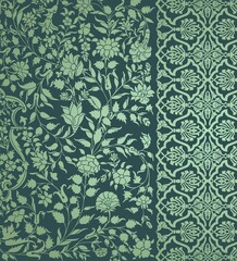 wedding card design, traditional paisley floral pattern , royal India	