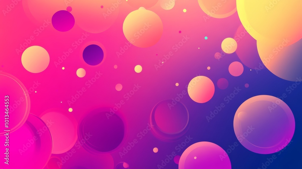 Poster Colorful abstract background with gradient bubbles