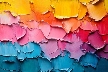 Obraz premium Vibrant abstract color layers showcasing a blend of hues on textured canvas. Generative AI