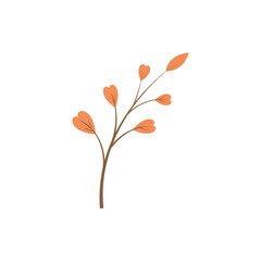 branch leaf love illustration icon color design element vector