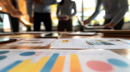 Business Team Analyzing Financial Data and Charts