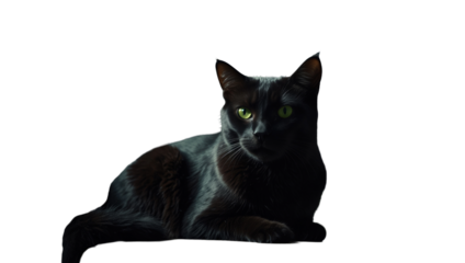 black cat isolated on white