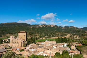 Obraz premium View of the beautiful town of Biel. Zaragoza, Aragon, Spain.