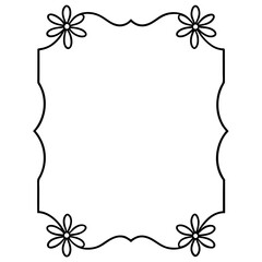 Obraz premium spring frame border vertical template outline coloring book page line art drawing