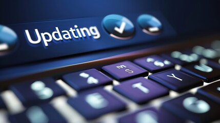 Obraz premium Close-up of computer screen showing software update progress bar with 