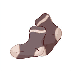 Warm knitted socks on white background