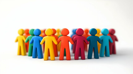 3D Isolated Diverse People Icons for Human Rights Day - Symbolizing Diversity, Inclusion, and Equality in Minimalist Vector Design on White Background