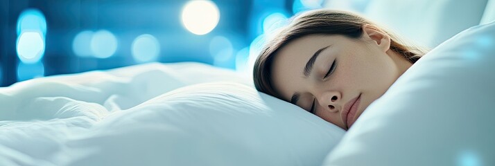 Tracking Sleep Data With Advanced Technology in a Cozy Bedroom at Night