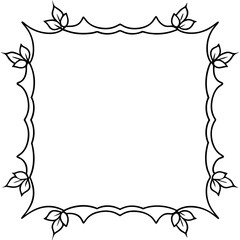 square and rectangle mistletoe frame outline coloring book page line art drawing