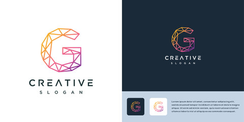 Vector illustration of letter G sign logo technologi abstract. letter G sign icon geometry tech