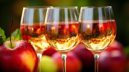 Naklejka premium Family toasting with glasses of cider around the Thanksgiving table, capturing a festive and joyful moment