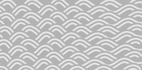 Abstract gray color wave line seamless pattern background design.