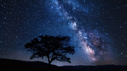 constellations and stars in the night sky with twinkling lights above dark forest